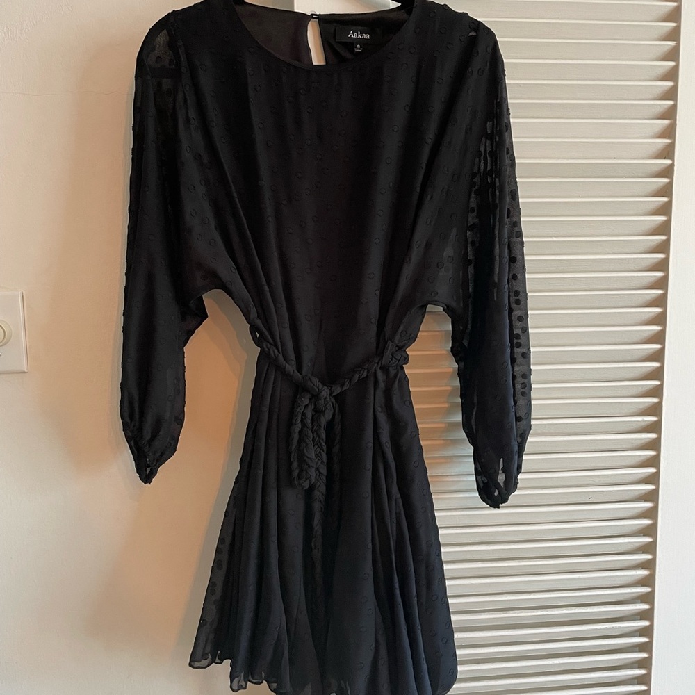 Black Vici Dolls Dress with Rope Tie